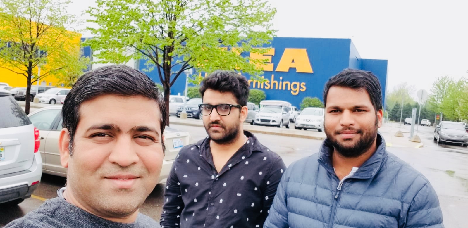 Me (Centre), Kranti (Left) and Subin (To Your right) during my trip to USA
