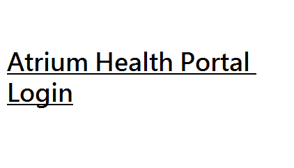 Atrium Health Portal Login